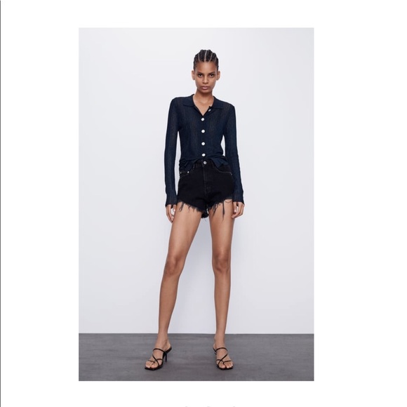 zara high rise shorts